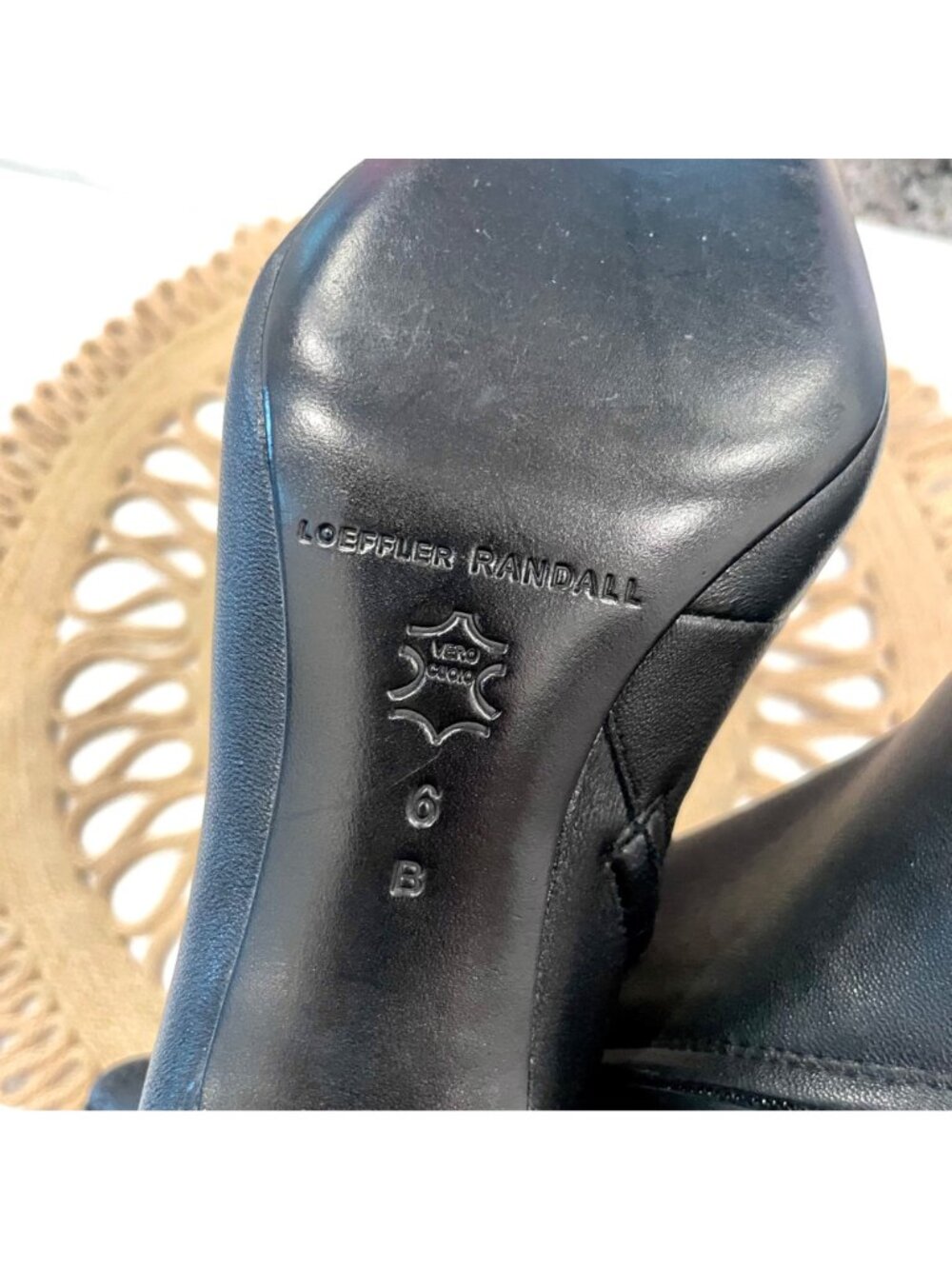 NWOT Loeffler Randall Thandy Curved Heel Ankle Boots Size 6 Black Leather - Picture 8 of 8